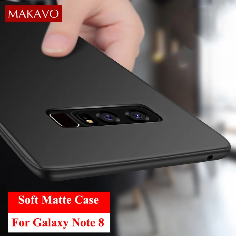 

MAKAVO For Samsung Galaxy Note 9 Case 360 Protection Soft Silicone Matte Cover For Samsung Galaxy S8 Plus Note 8 Phone Cases