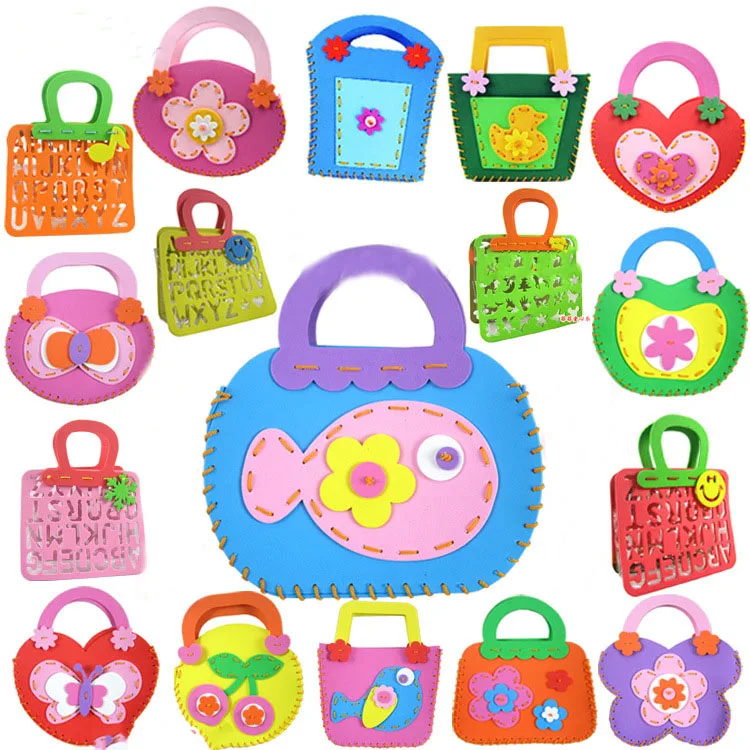 1Pcs Color EVA handbags Toy Handbag Shoulder Bag DIY Cartoon