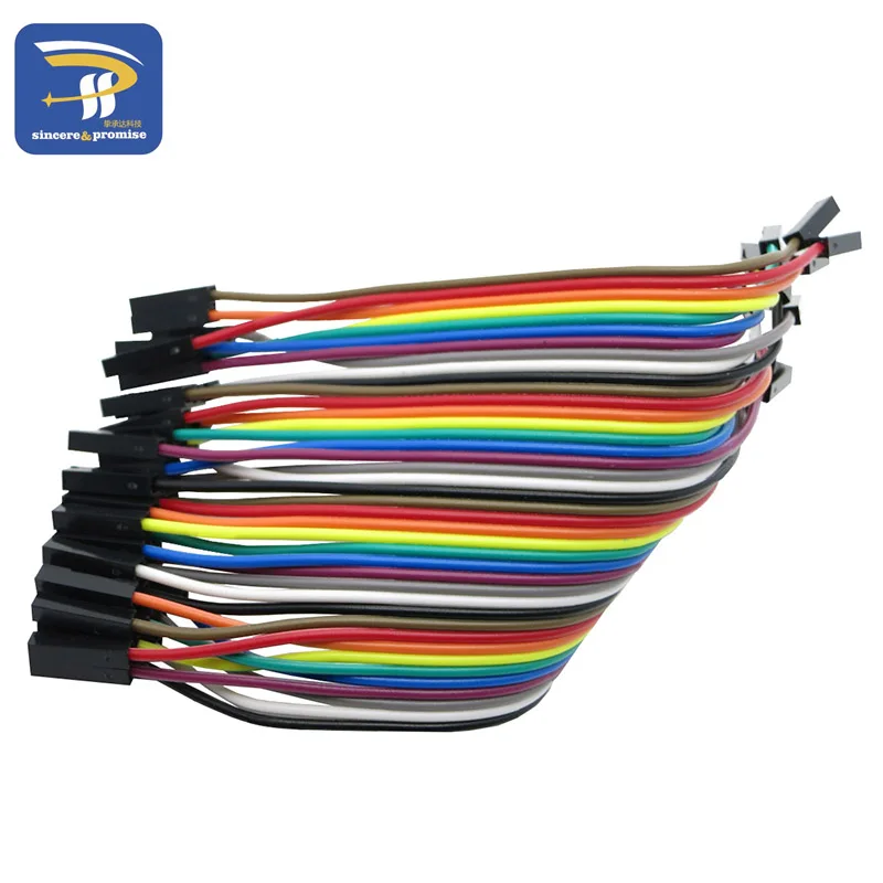 40 шт Dupont 10 см женский(F-F) Перемычка провода ленточный кабель для Arduino