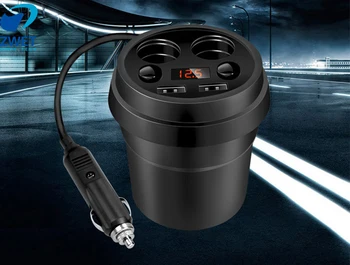 

ZWET Car Charge of Three Port Car Charger Cigarette output 0.5A ~2A And One USB Port Lighter output 5V0.5A/Black