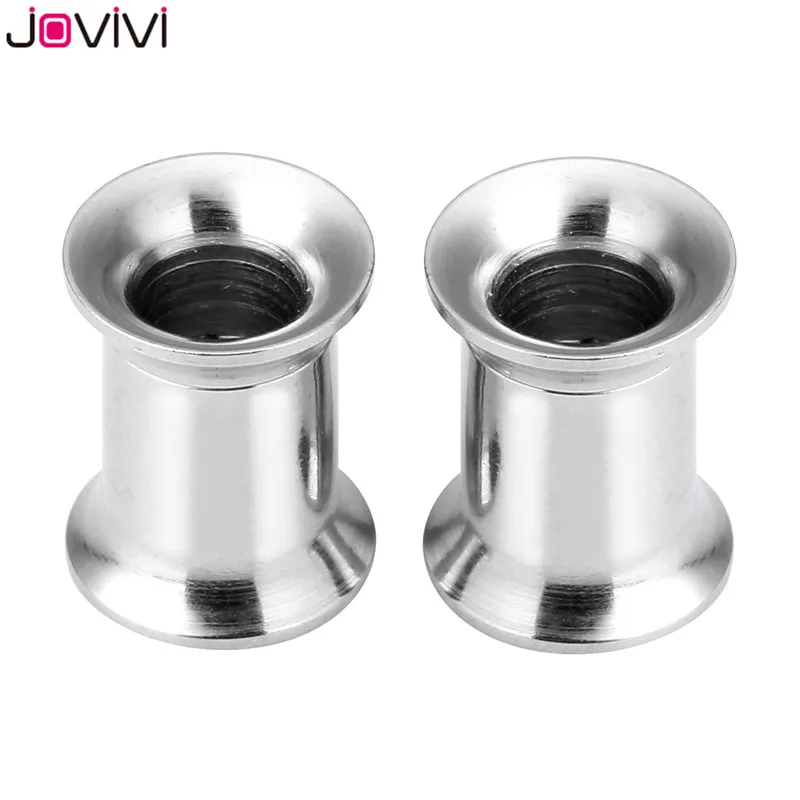 JOVIVI пара панк серебро нержавеющей стали винтовые диаметры для ушей туннели для пирсинга вставки, расширитель 4 мм/6 мм/8 мм/10 мм/12 мм украшения для ушного пирсинга