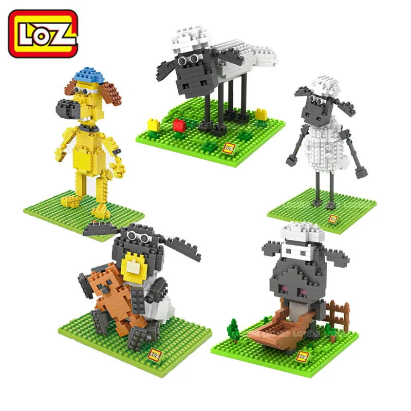 

LOZ Shaun the Sheep Toy Building Blocks Doll 4 Style Happy Safe Gift LOZ Limited Edition Collections Children's Toys