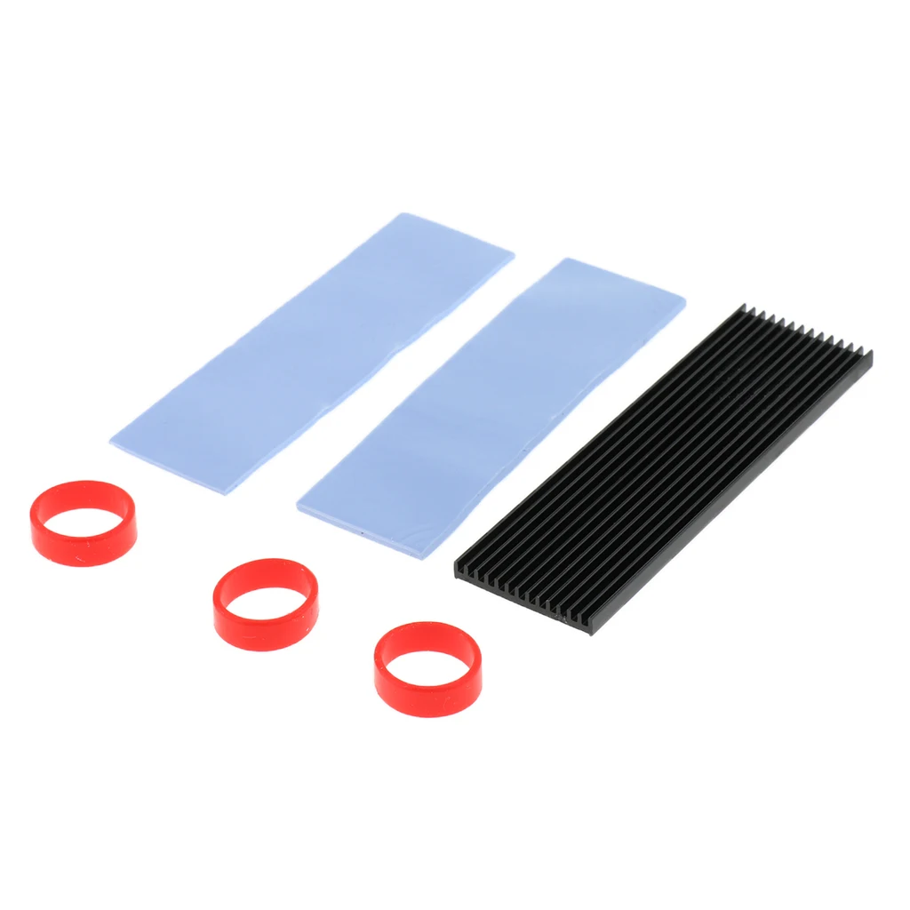 Heat Sink Dissipation Aluminum Cooling Fin for M.2 NGFF NVMe 2280 SSD Black