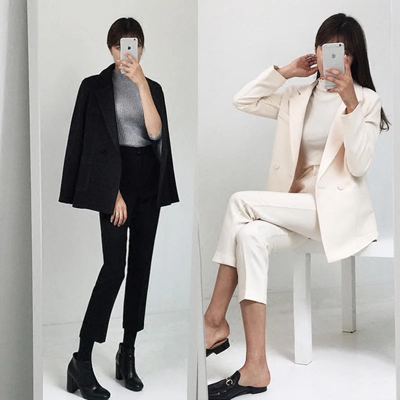 

New high quality style women's clothing Blazers suit Lady's casual fashion Slim black suit Ladies trousers jacket two-piece sets