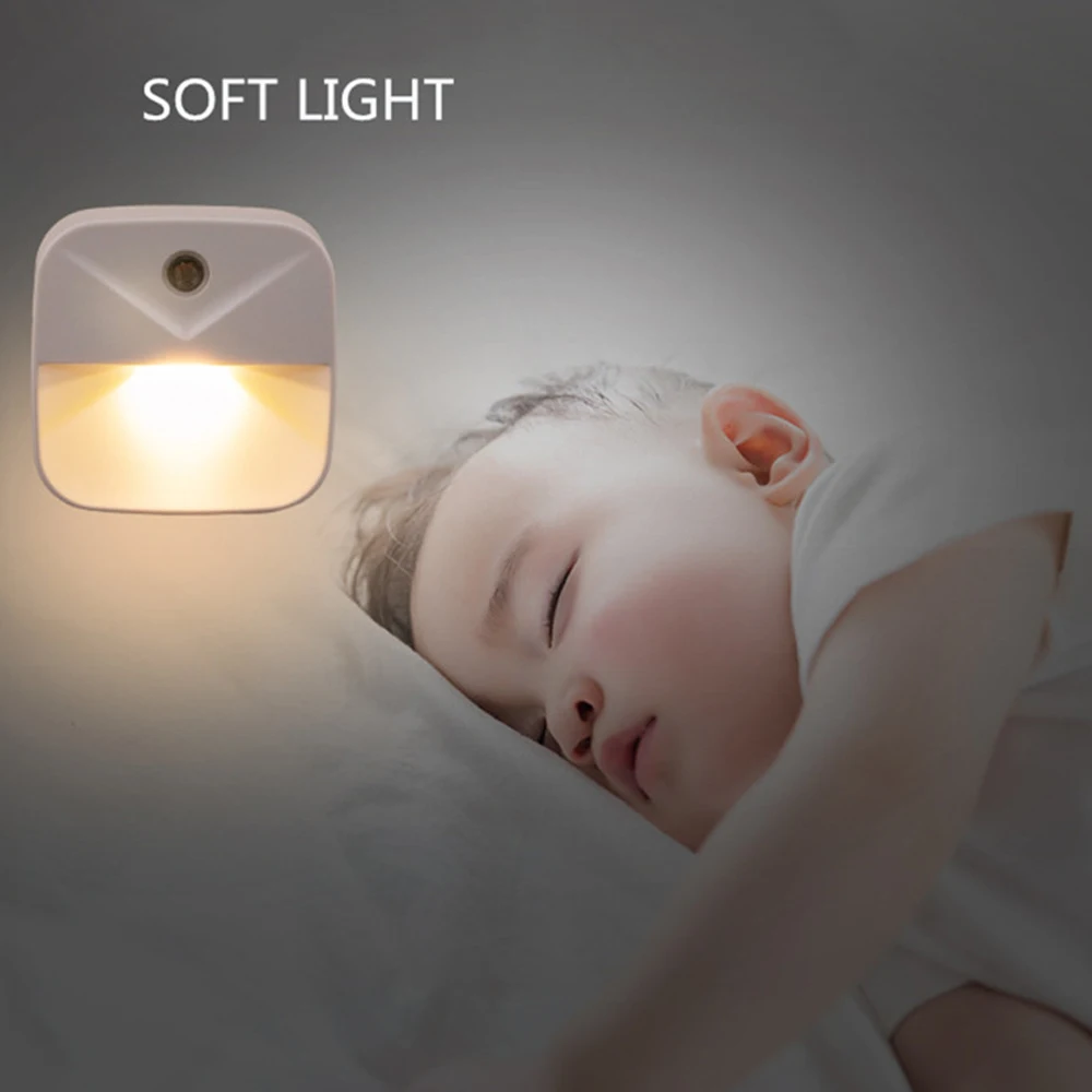

CHENGYILT LED Energy Saving Light Sensor AUTO Control Night Light Mini Novelty Square For Baby Bedroom Corridors Lamp EU US Plug