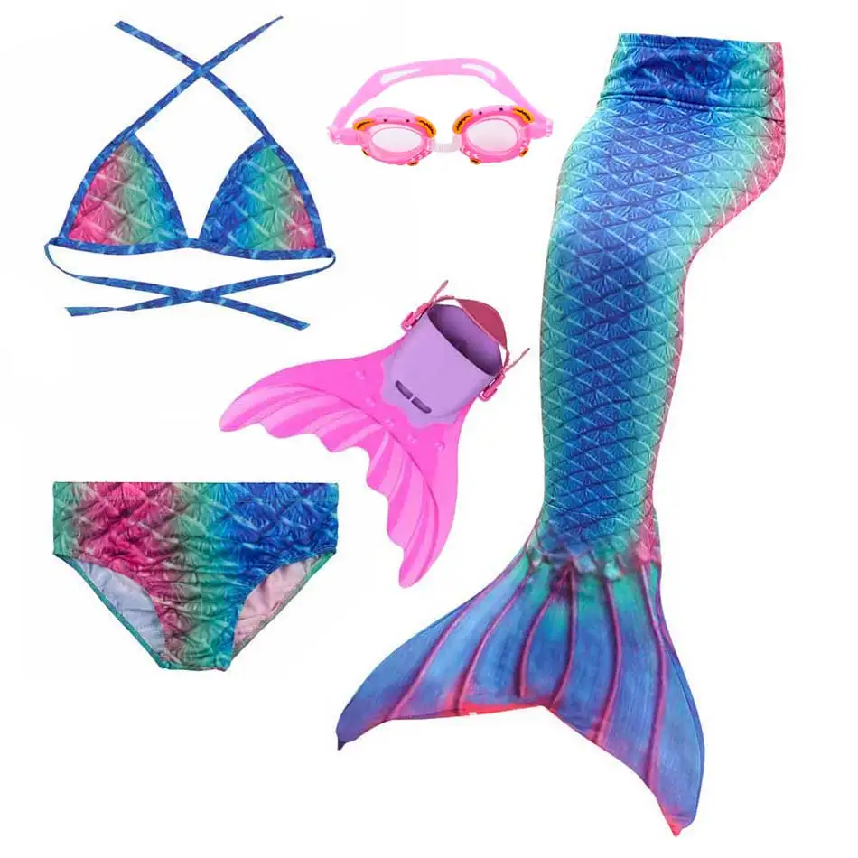 

Girls Anime Costume Summer Bikini Swimtails For Swimming Mermaid Tail Swimsuit Costume Halloween Cartoon Mermaid Party Cosplay