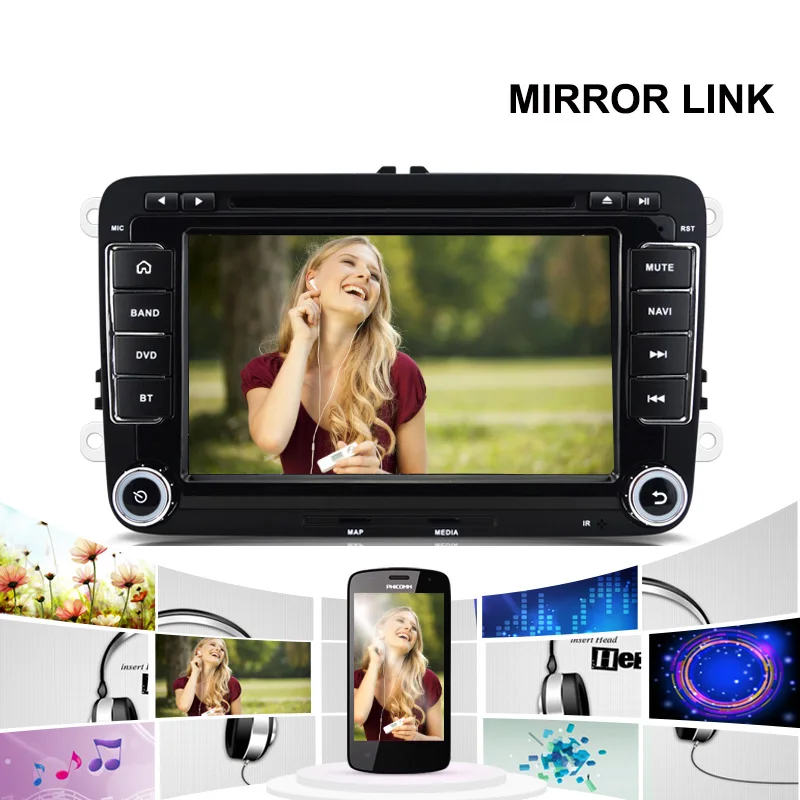 Funrover 2 din Android 6.0 Car dvd multimedia player For Vw volkswagen passat polo golf octavia Radio gps Autoradio Navigaiton