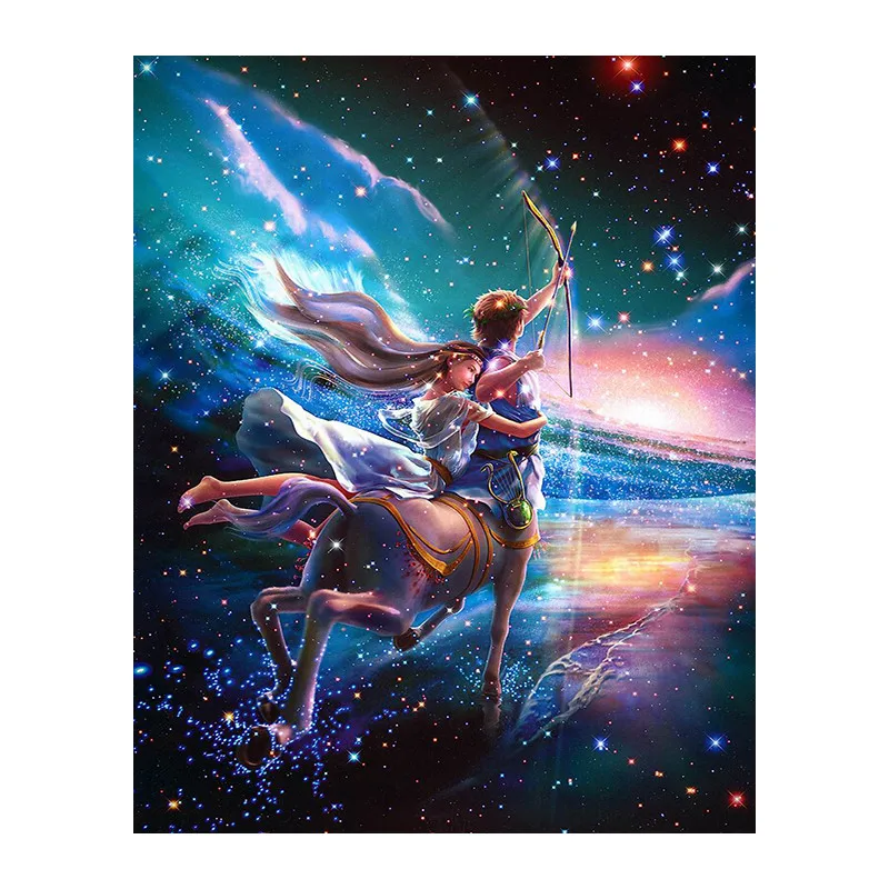 

Twelve Zodiac Sagittarius 5D DIY painting Cross stitch Full Square Diamond embroidery full Round Diamond mosaic Home hcr14