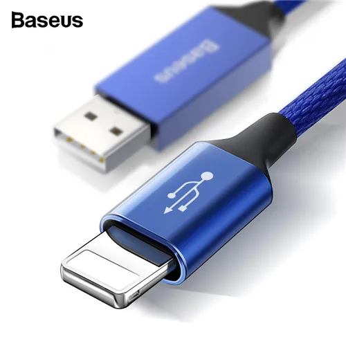 Нейлоновый usb-кабель Baseus 5 м для iPhone 7 6s Plus 2A, кабель для быстрой зарядки, Реверсивный кабель для Apple iPhone, зарядное устройство X 8 Plus, кабель USB - Цвет: Синий