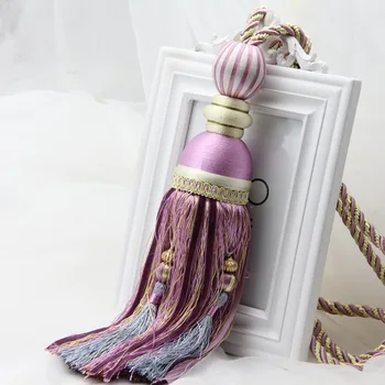 

Curtain accessories hanging ball strap hanging ear watermelon ball tiebacks purple color