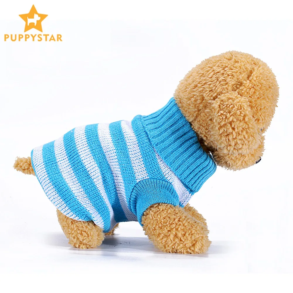 Striped Pet Jumper Dog Cats Sweater Clothing Winter Puppy Warm Sweaters