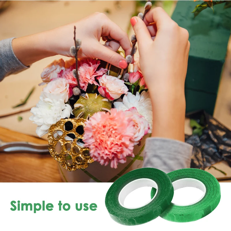 Цветочный зеленый ленты 12 мм * 30YDS/лента в рулоне корсажи Buttonhole искусственный