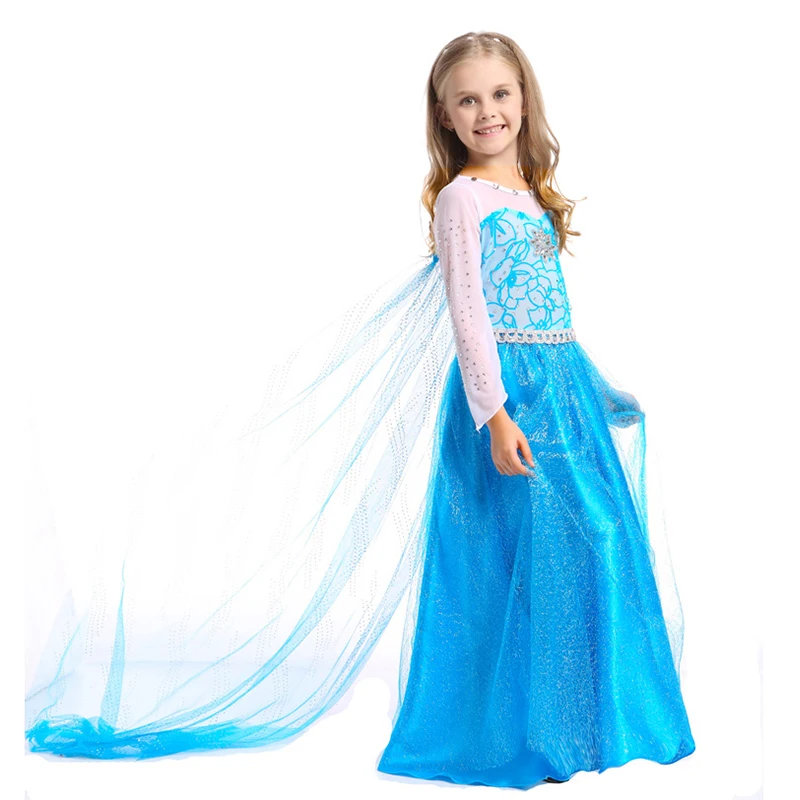 2020 New Elsa Princess Cosplay Costumes For Girl Children Dress Role Play Pretty Party Dresses for Kids | Тематическая одежда и