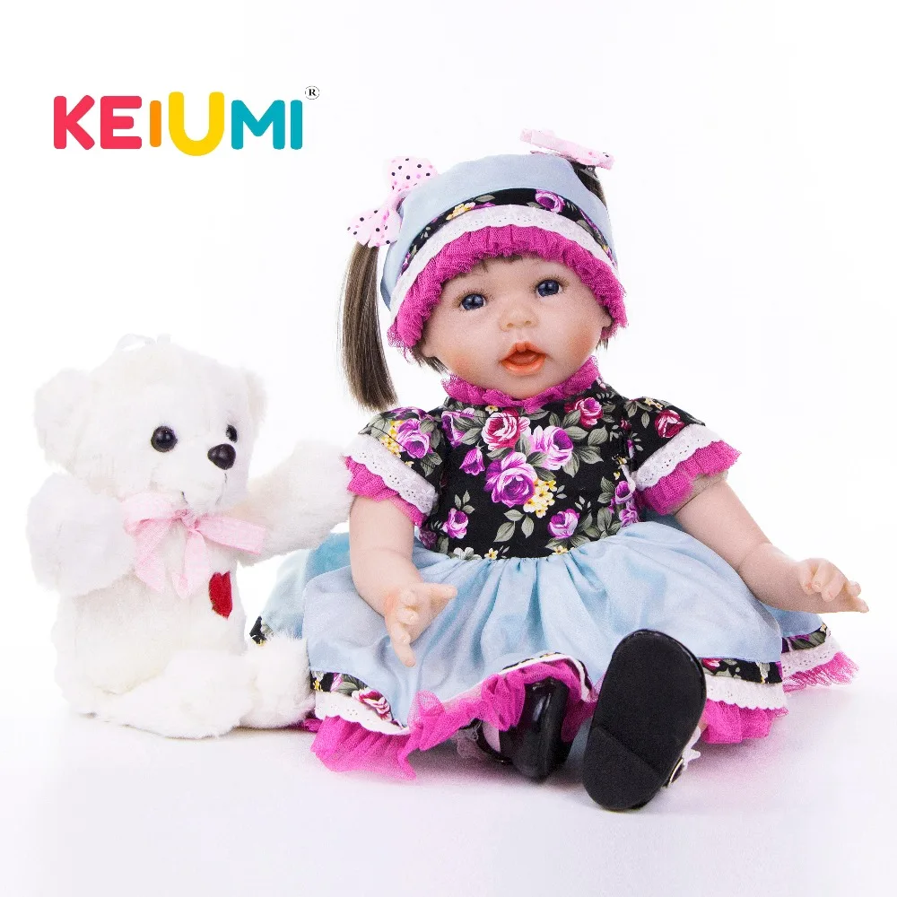 KEIUMI 22 дюйма Реалистичная мягкая силиконовая кукла для новорожденных китайский