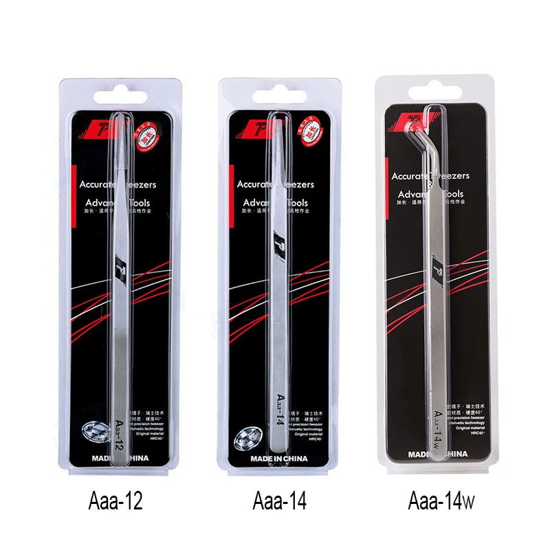 Kaisi Lengthened straight tip stainless stell tweezers with refined cusps to fit subassemblies of different sizes components