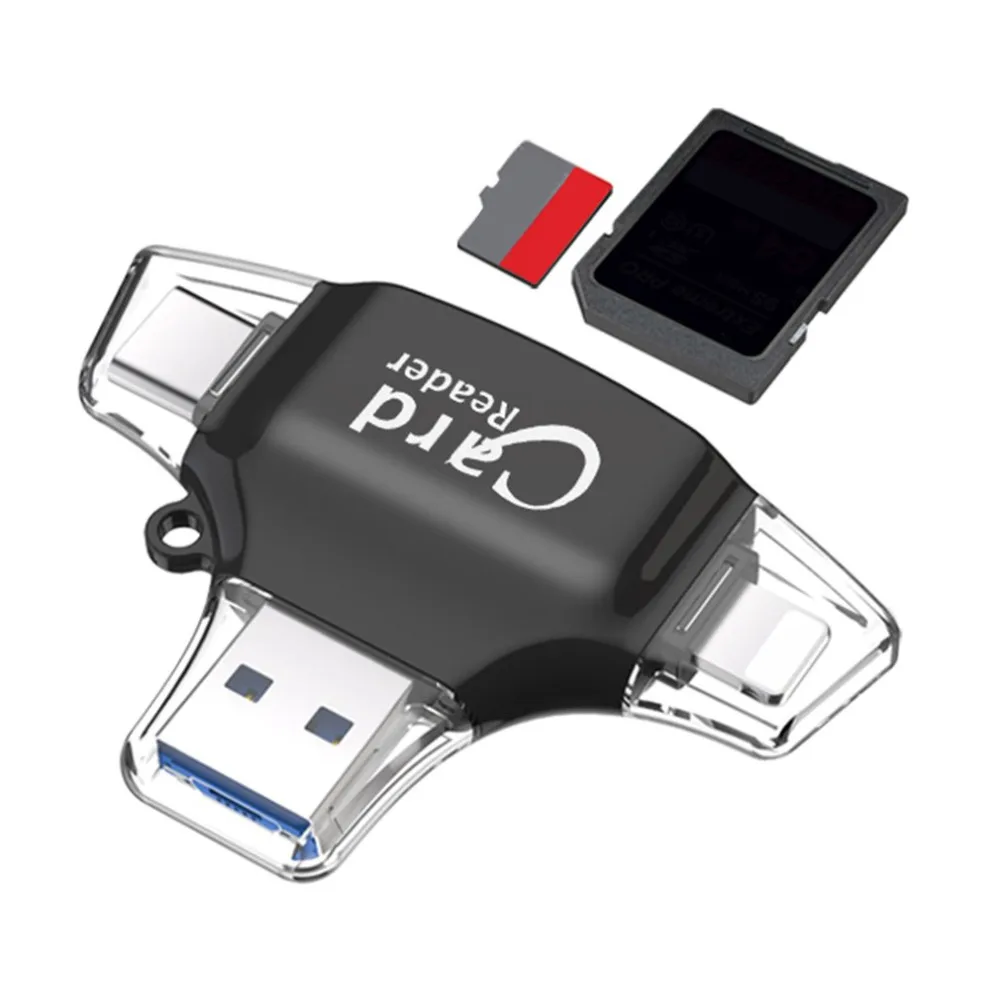 Многофункциональный 4 в 1 мобильный телефон Card Reader Тип-C разъем USB OTG HUB адаптер TF карты флэш-памяти reader Dropshipping