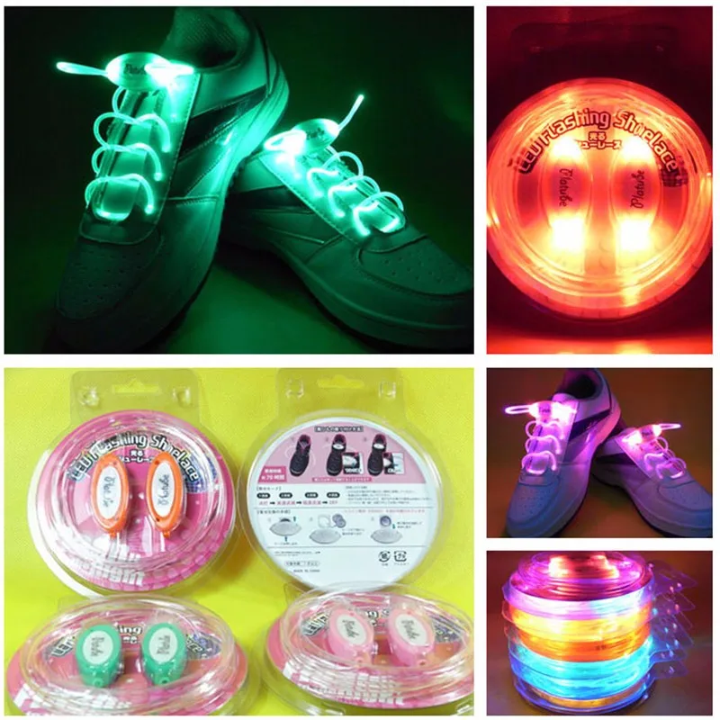 1 пара 80 см светодиодный светящиеся шнурки, мигающие шнурки для танцев на открытом воздухе, вечерние шнурки, 6 цветов на выбор