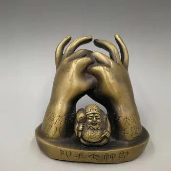 

Chinese pure brass Buddha hand god of wealth crafts statue
