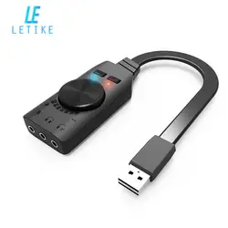 Letike USB внешняя звуковая карта 7,1 канала стерео звук адаптер Plug and Play с наушников динамик микрофон Домкраты для ПК и т. д