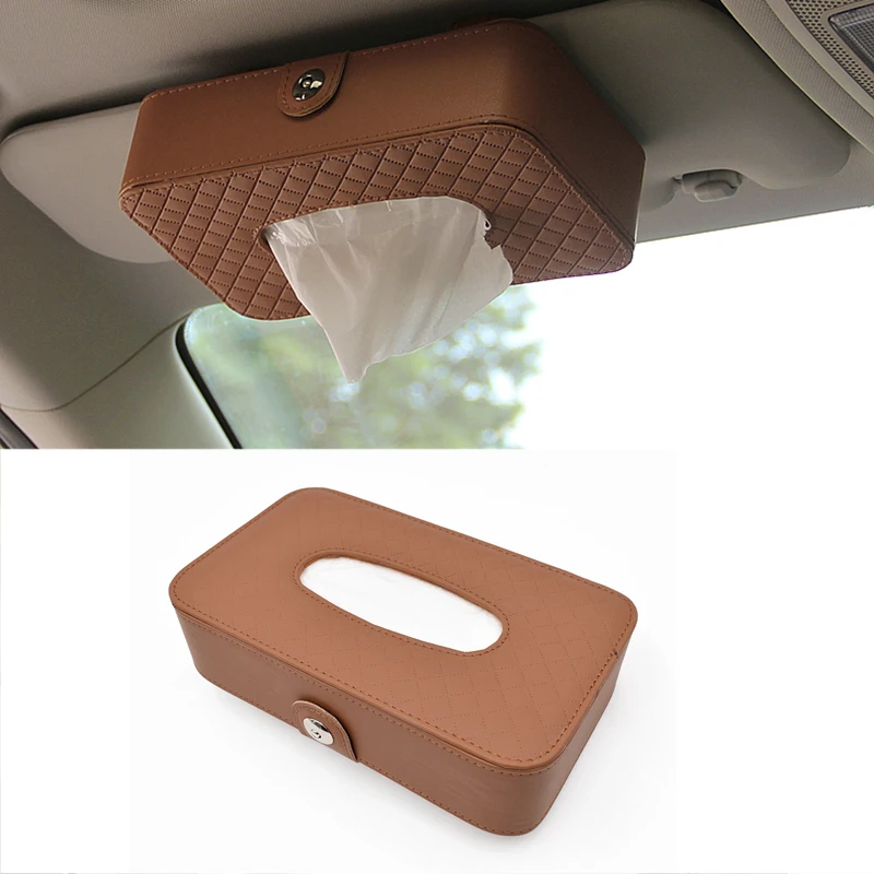 

Leather Sun Visor Clip Tissue Box for Car Hanging Tissue Holder Paper Holder Towel Case Universal Napkin Cover Auto Accessoriess