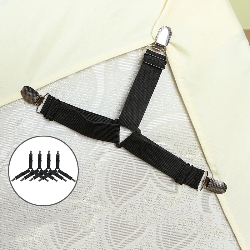 Elastic Bed Sheet Gripper Belt Fastener Bed Sheet Clips Mattress Blankets Holder
