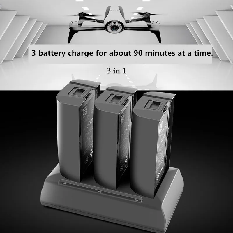 

3 in 1 Battery charger Intelligent Parallel Charging board Hub quick charging of 3 batteries for Parrot Bebop 2 drone FPV