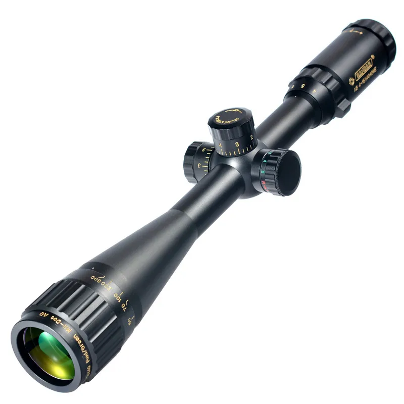 Kandar Gold Edition Aome Vidro Gravado Mil-dot Retículo Bloqueio Riflescope Caça Rifle Escopo Visão Óptica Tática 4-16x40 10 Lunetas Riflescopes