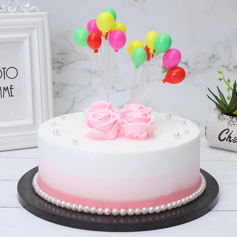 

Balloon Series Plastic Round And Heart Shape Birthday Theme Birthday Cupcake Toppers Party Wedding Decoration Cake Topper