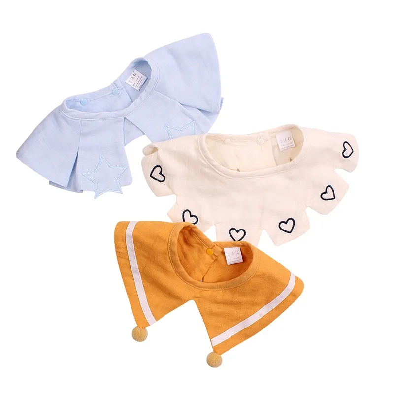 3 PCS Cute Baby Girls Bib Gauze Cotton Baby Bibs For Girl Fashion Decoration Fake Collar Saliva Mouth Towel Baby Girls Clothing  (39)