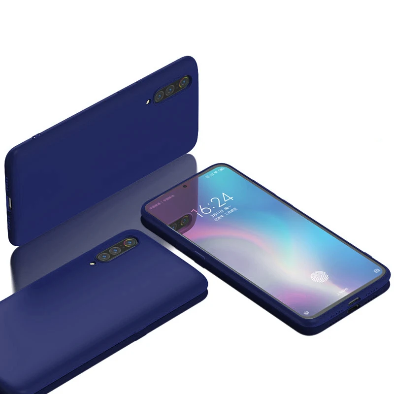 Жидкий Силикон из мягкой искусственной кожи(термополиуретан) чехол для Xiaomi Mi 9 Honor 8 Lite A1 A2 Mi9 Mi9SE Mi8 Mi8SE MiA1 MiA2 Lite чехол противоударный Coque Fundas - Цвет: DBlue