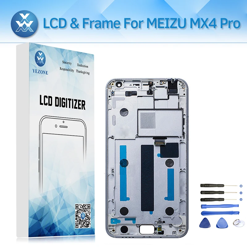 Для Meizu MX4 Pro ЖК-дисплей с каркасом Сенсорный экран Стекло Pantalla дигитайзер