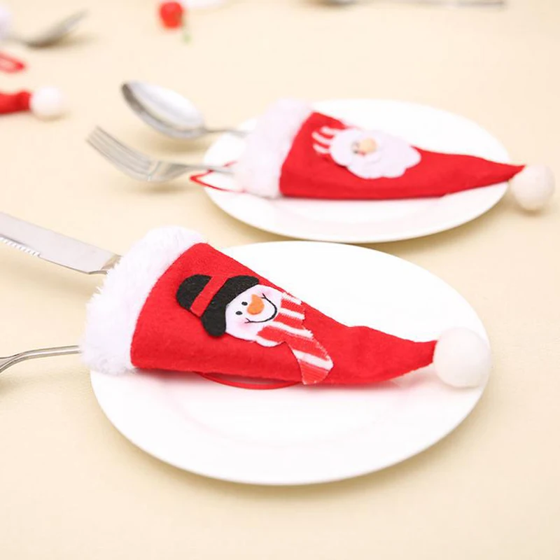 2Pcs-Snowman-Santa-Christma-Hat-Knifes-Folks-Bag-Holder-Cutlery-Suit-Dinner-Decor-Xmas-New-Year (3)