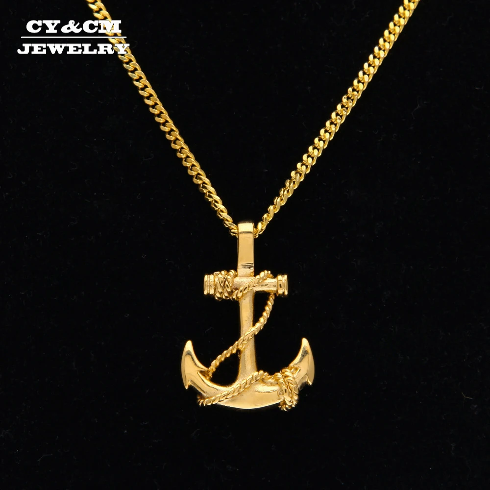 Navy Anchor Pendant Necklace Jewelry 