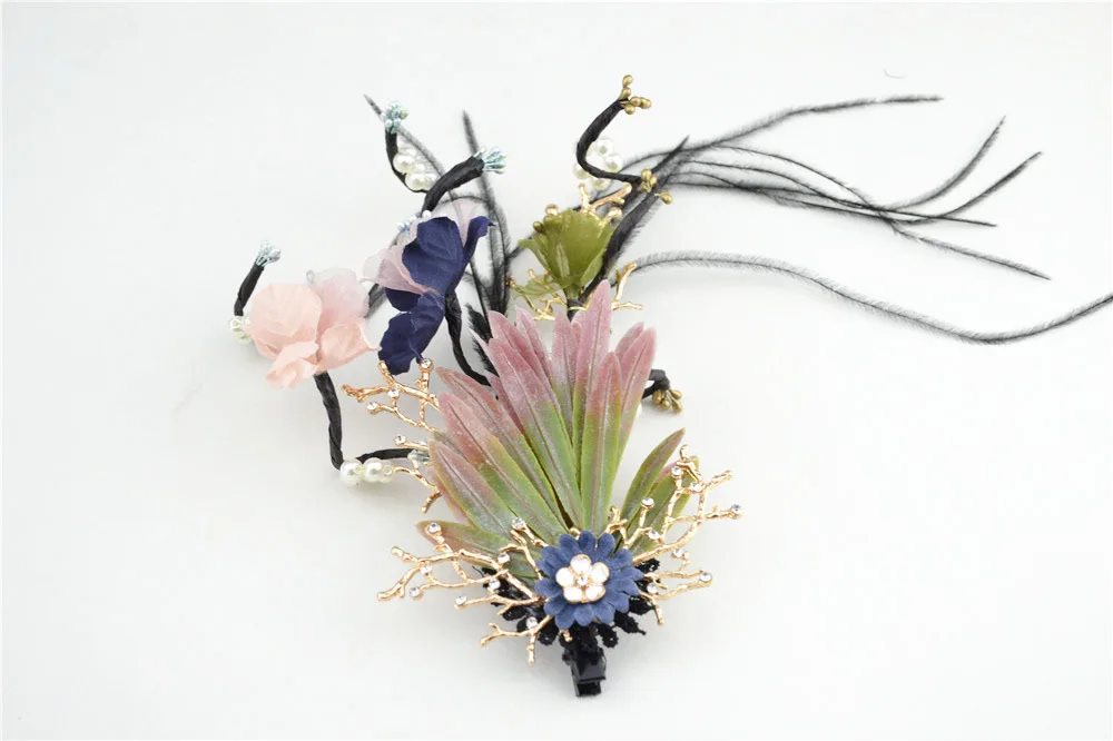 Brides Headwear Mori Bohemian Feather Hairpin Hair Decorations ZH020