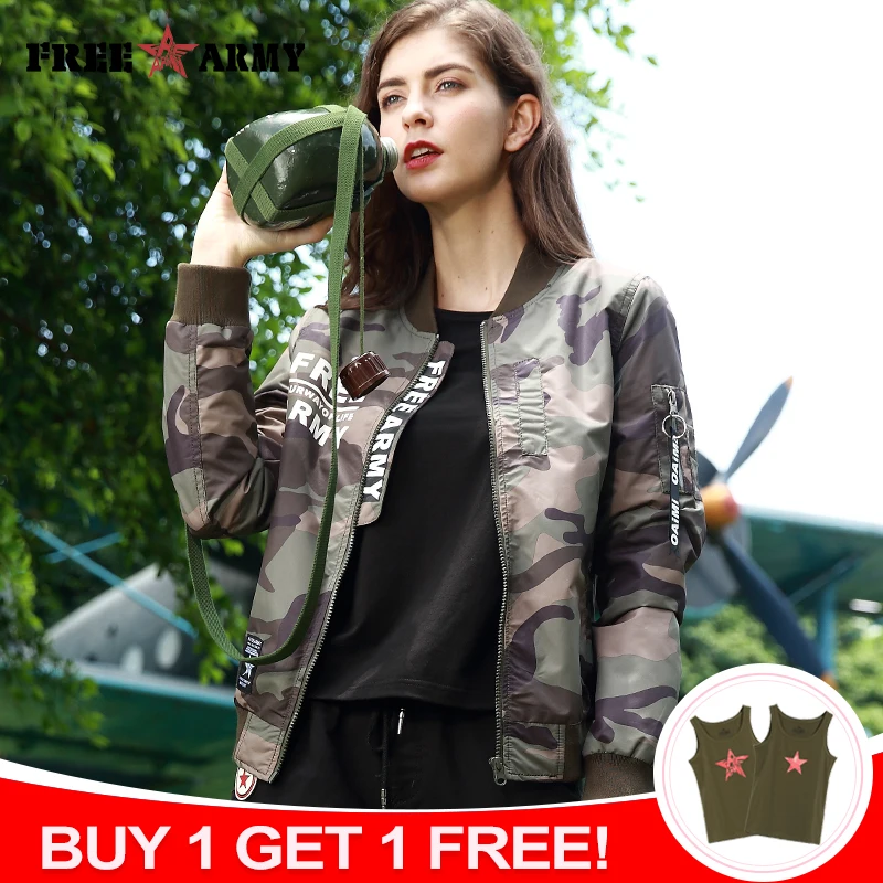 FREEARMY Herfst Vrouwen Jassen Mode Toevallige Jas Korte Camo Jas Vrouwelijke Winddicht Bomber Jas vrouwen Bovenkleding & Jassen FREEARMY Herfst Vrouwen Jassen Mode Toevallige Jas Korte Camo Jas Vrouwelijke Winddicht Bomber Jas vrouwen Bovenkleding & Jassen