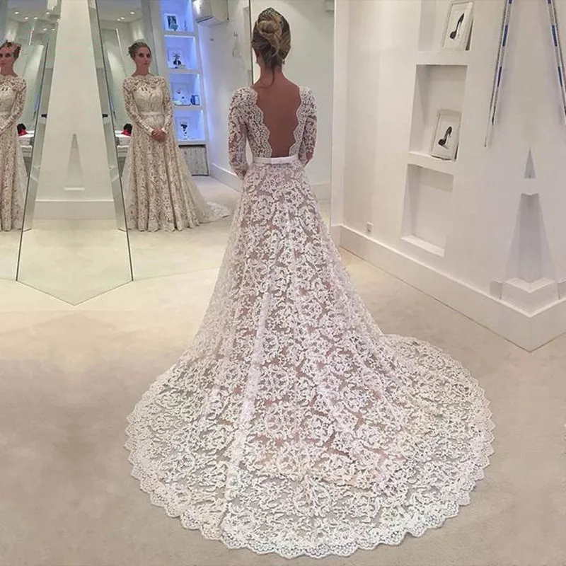 2016-Lace-Long-Sleeve-Muslim-Wedding-Dress-Sexy-Sheer-Backless-A-Line-Vestido-De-Noiva-Custom (1)