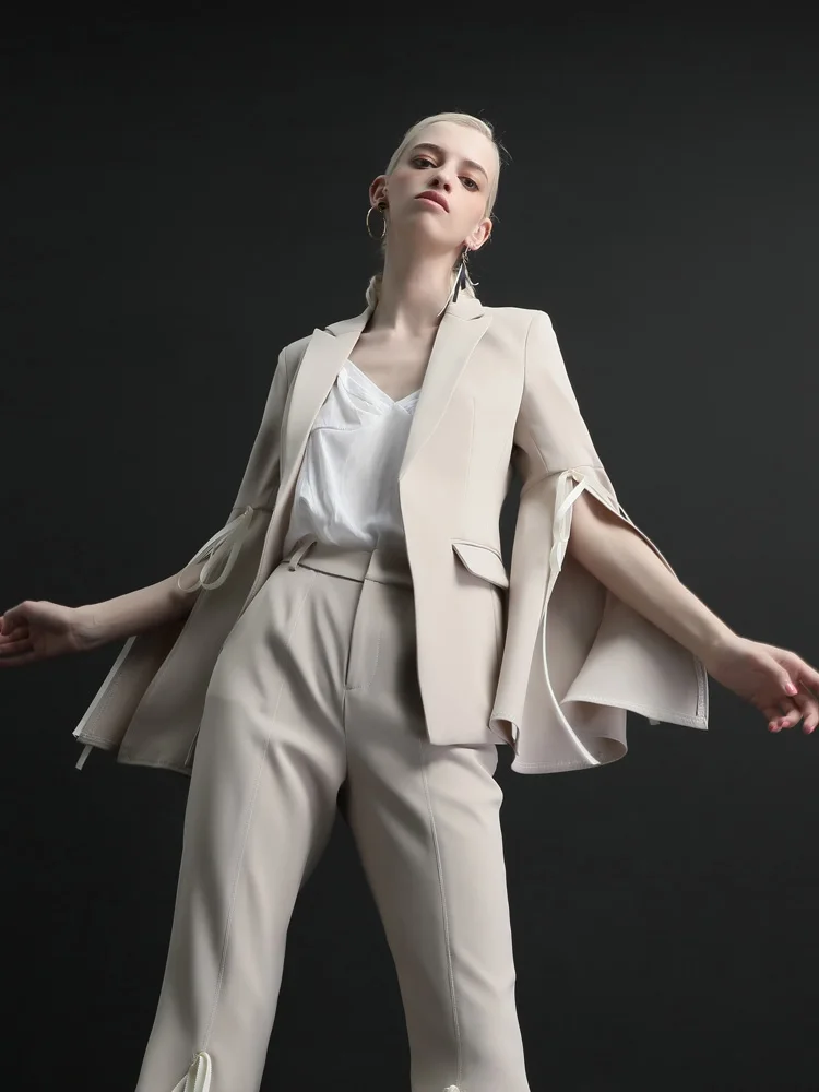 High quality women suits pants suit Commuting fashion Women 2 Pieces Business Suits red Irregular Sleeve trouser High quality women suits pants suit Commuting fashion Women 2 Pieces Business Suits red Irregular Sleeve trouser
