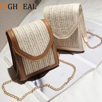 

New Square Straw Bags Women Summer Rattan Bag lady Handmade Woven Beach Cross Body Bag Bohemia Handbag Bali Travel Vocation