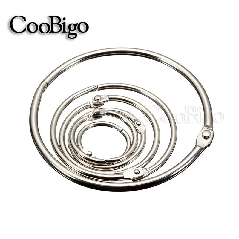 

5pcs Pick 6 size Inner Dia. 5/8" ~ 2-1/2" Loose Leaf Book Binder Hinge Snap O Ring Locking Keychain Metal Craft Parts #FLQ075