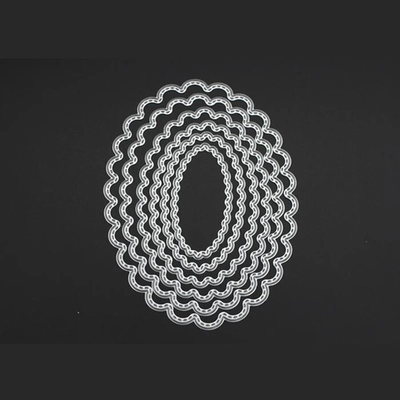 Ylcd463 Oval Lace Metal Cutting Dies For Scrapbooking Stencils Diy