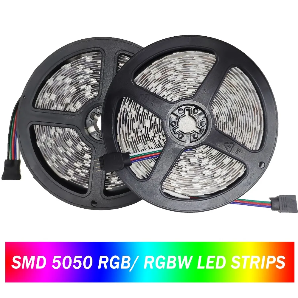 Светодиодные ленты 5050 60 Светодиодный s/m DC12V RGB RGBW, гибкий светодиодный свет Водонепроницаемый Светодиодные ленты e лента ТВ Подсветка лампы 300 светодиодный s 5 м/лот