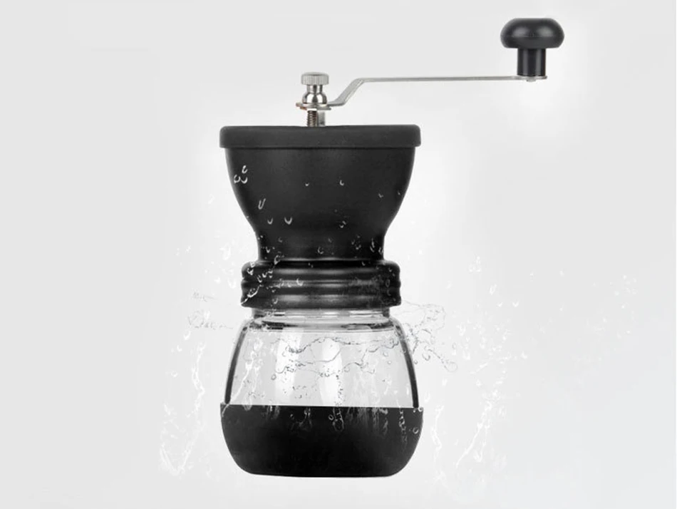YRP Ручная Керамическая шлифовальная машина для кофейных зерен с укрепленной стеклянной баночкой для хранения, прочная кофейная мельница, Кофеварка, кухонные инструменты