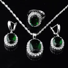 Высококачественные ювелирные изделия 925 пробы серебряные украшения со стразами набор свадебных ювелирных изделий набор циркония кулон ожерелье кольцо и серьги