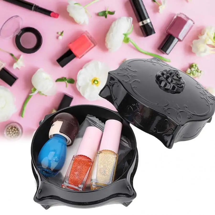 Powder Puff Cotton Swabs Resin Container Makeup Cotton Pads Cosmetic Storage Box