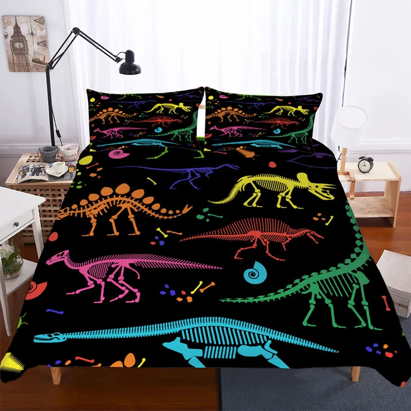 

Fanaijia cartoon dinosaur duvet cover set boy 's dinosaur fossil Bedding Set Children bed linen full size bed set