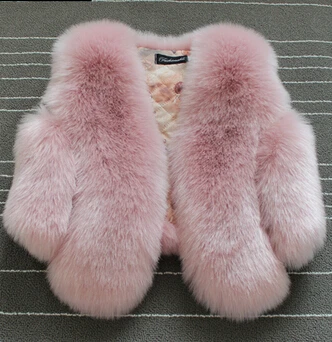 

2020 Winter Girls Faux Fur Coat Baby Fur Vest New Girl Rabbit Fur Clothes Kids Fox Fur Jackets Coats Children Outerwear Clothes