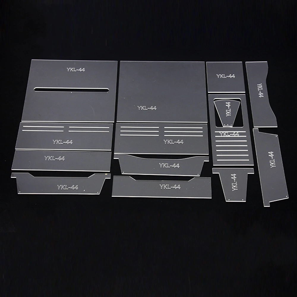 

14pcs Leathercraft Acrylic Long Style Wallet Purse Pattern Stencil Template