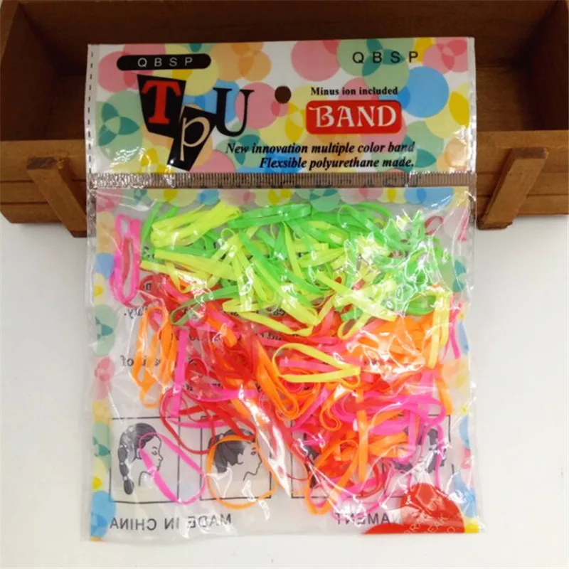 

1bag=200pcs Disposable TPU Strong Elastic Kids Hair Rope Hair Accessories Hearwear Decor Headdress Dressing up Gum for Hair