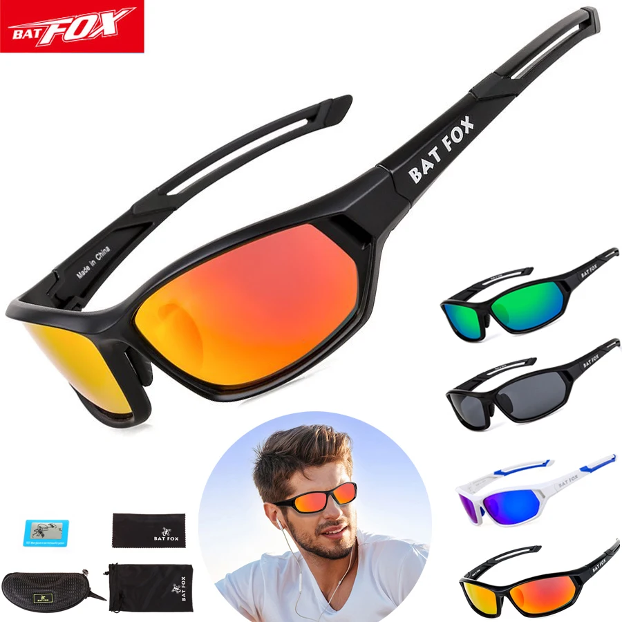 BATFOX поляризованных солнцезащитных очков Для мужчин MTB велосипедные очки для отдыха на открытом воздухе спортивные солнцезащитные очки от солнца для игры в гольф очки Пеший Туризм Гольф очки для рыбалки