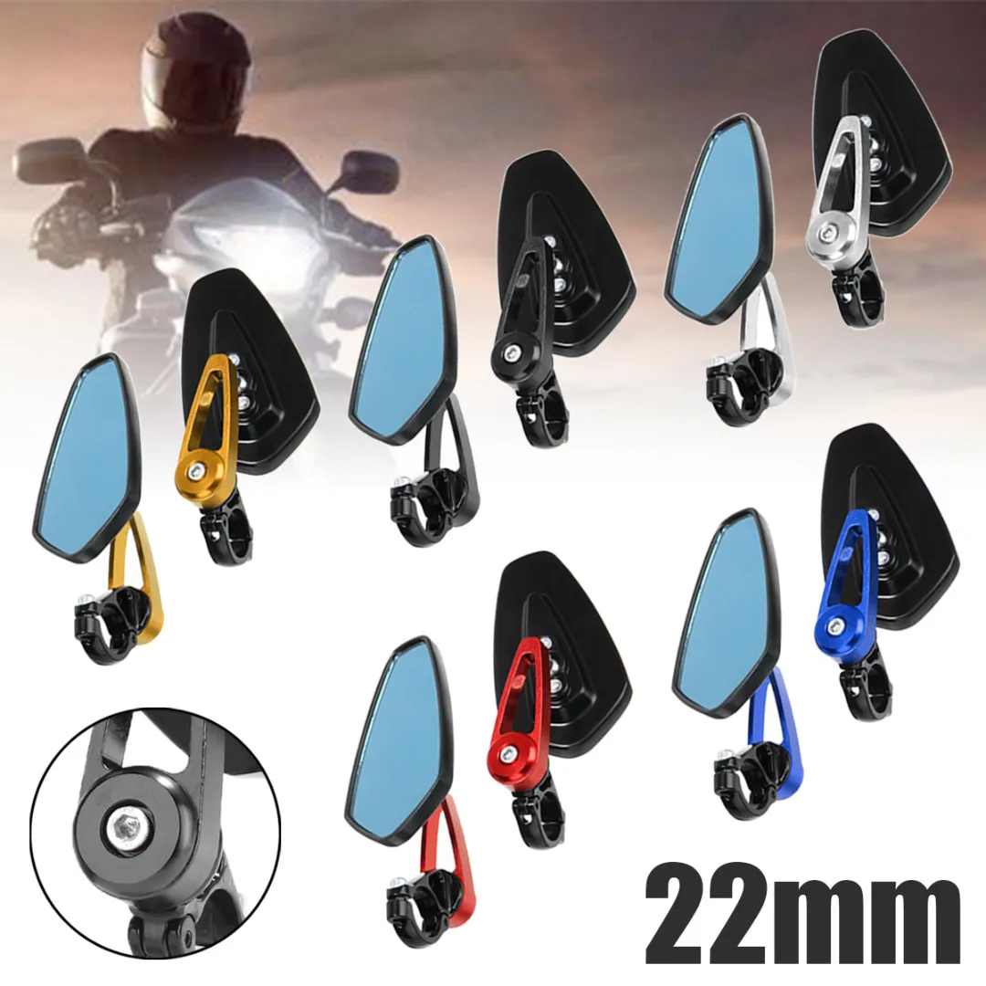 Mayitr 1 Set Motorcycle Aluminum 7/8" 22mm Bar End Side Rearview Mirror Universal Motorbike Bike Handlebar Rear View Mirrors